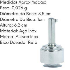 Bico Dosador Para Galheteiro em Aço Inox Alissan