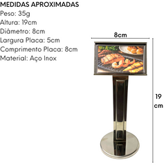 Display de Mesa Grande em Aço Inox Alissan