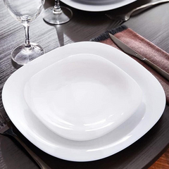 Prato Fundo Carine White 21cm Luminarc Vidro Temperado Day Home