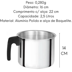 Canecão Extra Luxo N16 2,5L Polido Lidermix