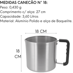 Canecão Extra Luxo N18 3,6L Aluminio Polido Lidermix