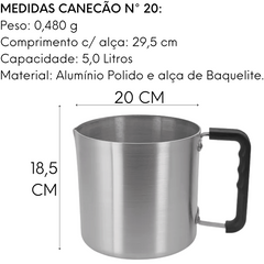 Canecão Luxo N20 Alumínio Extra Polido Lidermix
