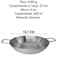 Frigideira Pergaminho Extra Escovado N18 Lidermix