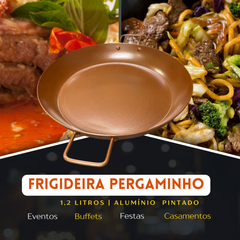 Frigideira Pergaminho Cor Cobre 1,2L de Aluminio Pintado - A Gourmet