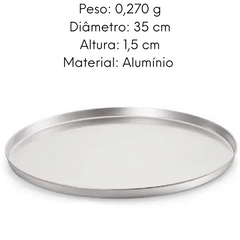 Forma de Pizza em Aluminio Polida 35cm Lidermix