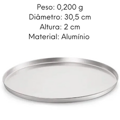 Forma de Pizza em Aluminio Polida 30 cm Lidermix