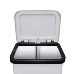 Lixeira Retangular 15L Branca - A Gourmet