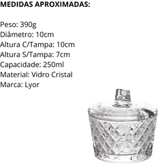 Açucareiro Diamante 250ml Vidro - A Gourmet