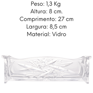 Porta Talheres em Vidro 27 cm Lyor