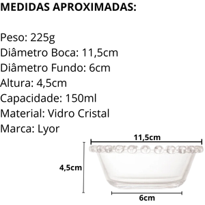 Tigela Bowl Raso borda 150ml Vidro - A Gourmet