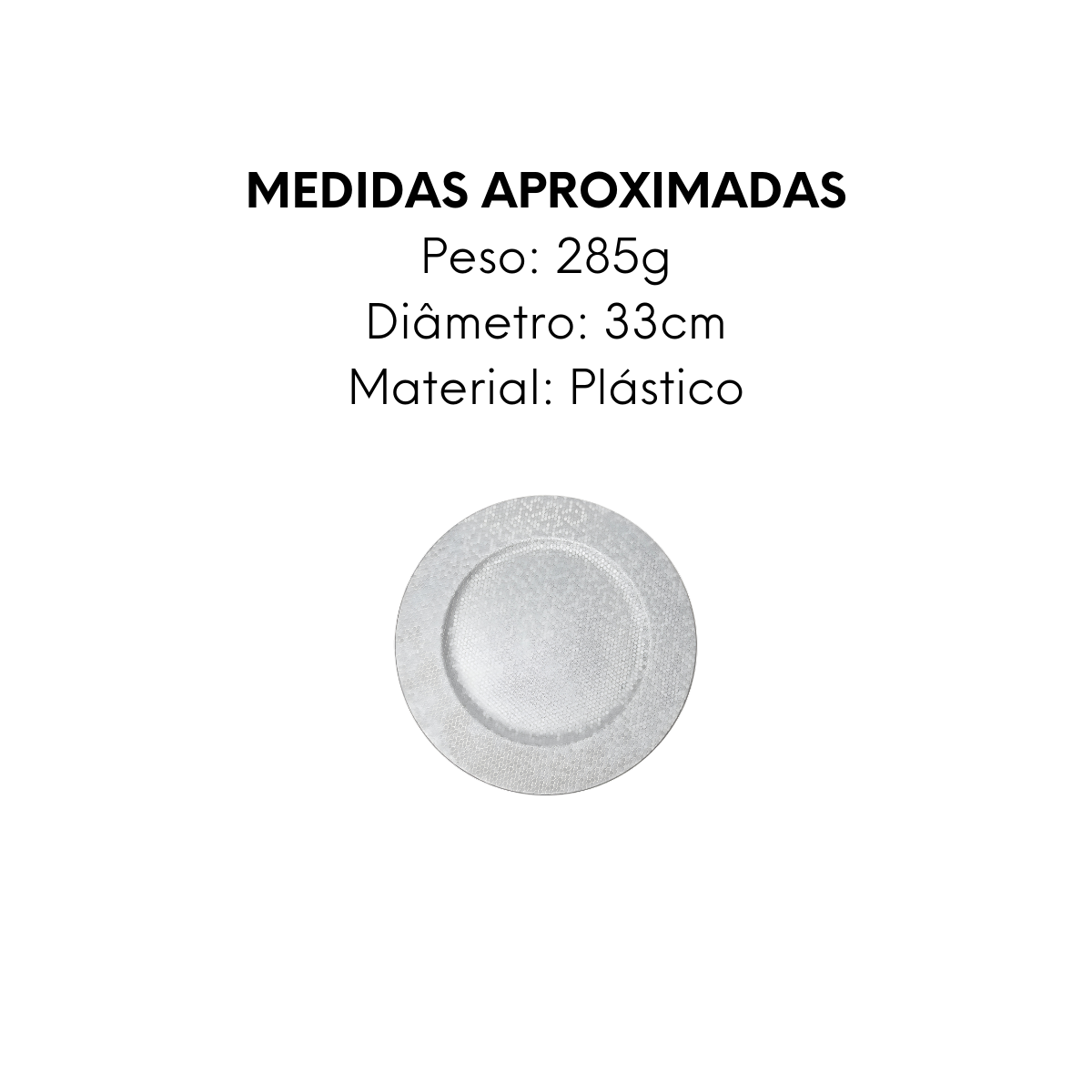 Sousplat Shine Prateado de Plastico - A Gourmet