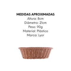 Cesta Rattan 21cm Plástico Lyor