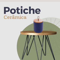 Potiche de Ceramica Com Tampa de Bambu Lyor