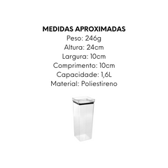 Pote Hermético Lyor 1,6L de Poliestileno - A Gourmet