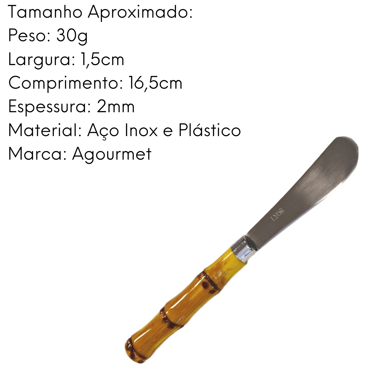 Conjunto 4 Espátula de aço Inox Cabo Bambu A Gourmet