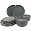 Jogo Jantar 12 Peças Melamina Areia Cinza Gourmet Mix