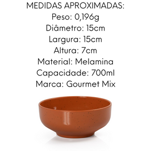 Jogo Jantar 12 Peças Melamina Areia Terracota Gourmet Mix