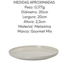 Jogo Jantar 12 Peças Melamina Areia Branca Gourmet Mix