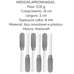 Conjunto 6 Espátula em Aço Inox Branco Etilux