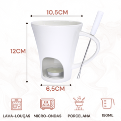 Caneca Fondue com Tabua Coração - A Gourmet