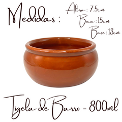 Cumbuca Paulista N2 800ml de Ceramica Barro - A Gourmet