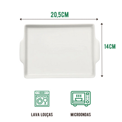 Kit 50 Bandeja Retangular P Tartine Porcelana