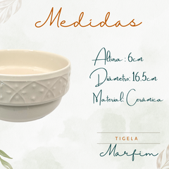 Tigela Marfim 500ml Cerâmica