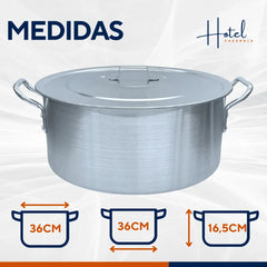 Caçarola Hotel Reta N36 Aluminio Cajamac