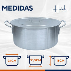 Caçarola Hotel Reta N34 Alumínio Cajamac