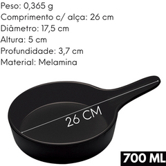 Mini Frigideira Preta de Melamina 26cm Etilux