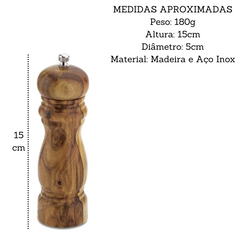 Moedor de Sal e Pimenta em Madeira Hercules Hercules