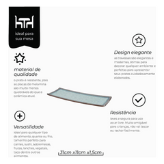 Prato Retangular Melamina Nippon Mimo Style