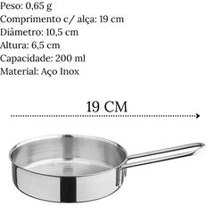 Mini Frigideira Viena 11cm em Aço Inox Etilux