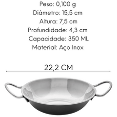Mini Tacho Viena 15 cm de Aço Inox Etilux