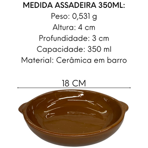 Prato Redondo Marrom Com Alça 18cm Ceramica 350ml LaFaenza