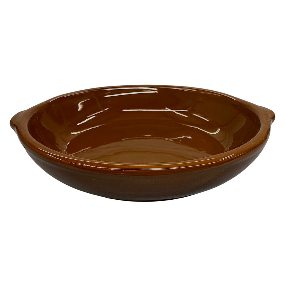 Prato Redondo Marrom Com Alça 24Cm 1,1L LaFaenza