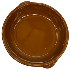 Prato Redondo Marrom Com Alça 24Cm 1,1L LaFaenza