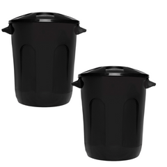 Lixeira Cesto Fechado Com Tampa Preto 30L Jaguar