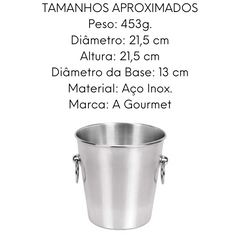 Balde de Gelo em Aço Inox Com Alça Imporiente