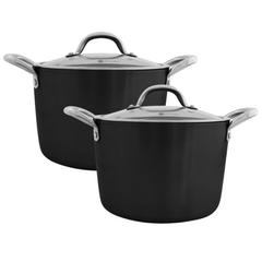 Panela Alta Tasty Preta N20 Antiaderente Com Tampa De Vidro Jomafe