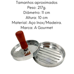 Molde Para Hamburguer em Aço Inox Cabo Madeira KeHome