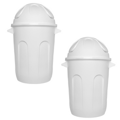 Lixeira Cesto Com Tampa Basculante 60L Branco Jaguar