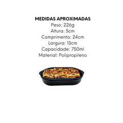 Assadeira Preta de Polipropileno 750ml - A Gourmet