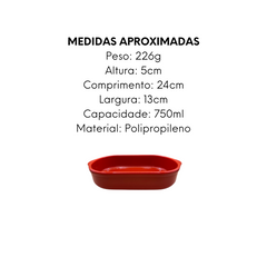 Assadeira Vermelha de Polipropileno 750ml - A Gourmet
