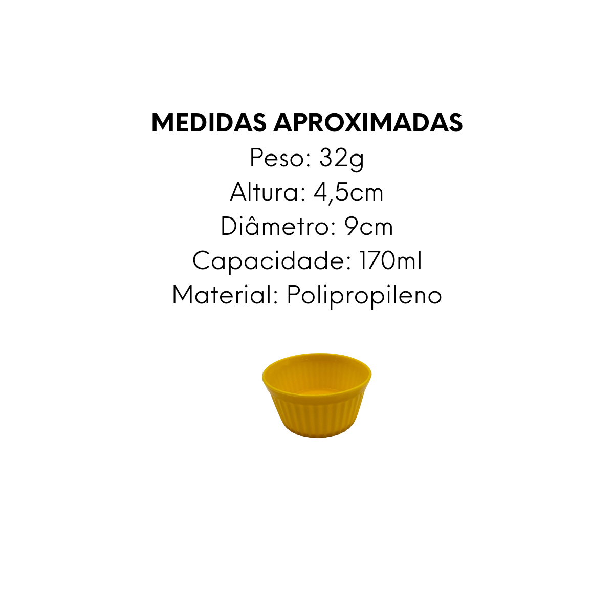 Ramequim 170ml Amarelo de Polipropileno - A Gourmet