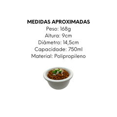Cumbuca Branca de Polipropileno 750ml - A Gourmet