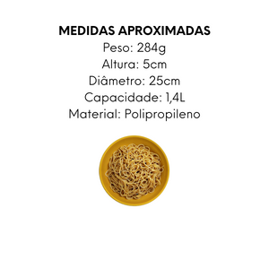Prato de Polipropileno Amarelo 25cm - A Gourmet