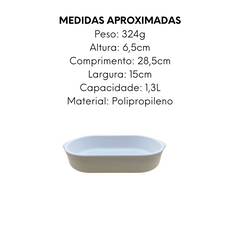 Assadeira Branca de Polipropileno 1,3L - A Gourmet