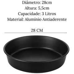Forma Alta Antiaderente 28cm Para Bolo e Torta - A Gourmet