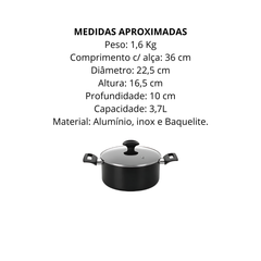 Caçarola N22 Induct+ Com Tampa de Vidro - A Gourmet